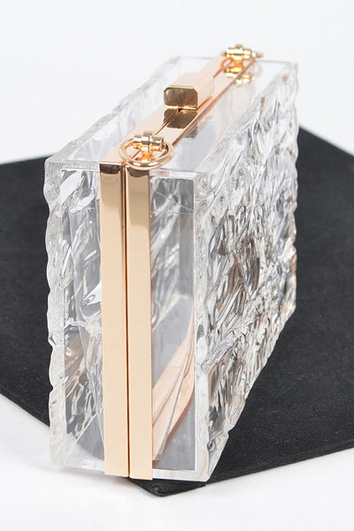 Textured Acrylic Transparent Box Clutch