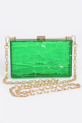 Textured Acrylic Transparent Box Clutch